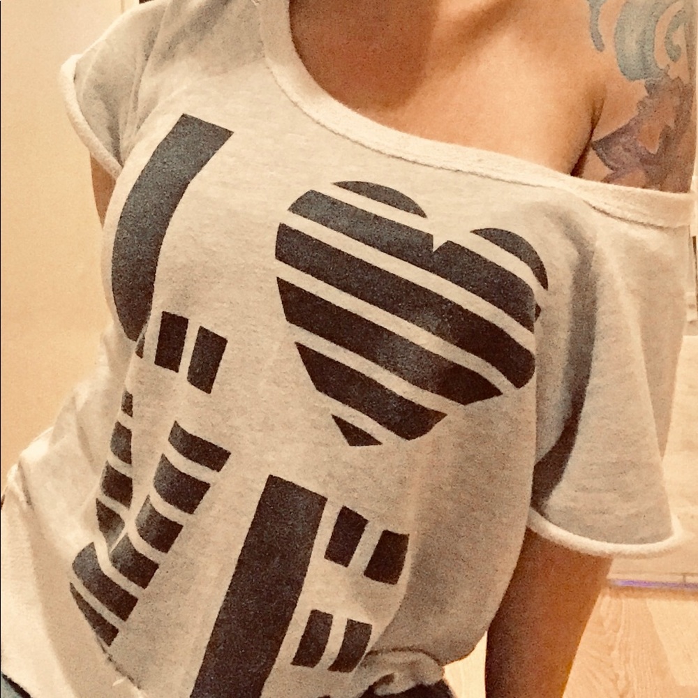 Distressed Slouchy LOVE women's Top